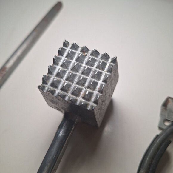 Vintage Kitchen Utensils Jar Opener Knife Sharpener Meat Hammer Tenderizer Can - Picture 8 of 11